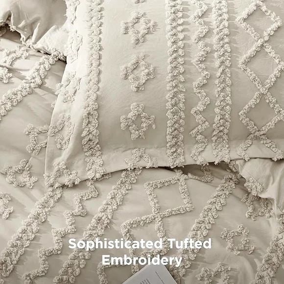 Elegant Tufted Boho Oversized King Comforter  Set - Picture 5 of 9